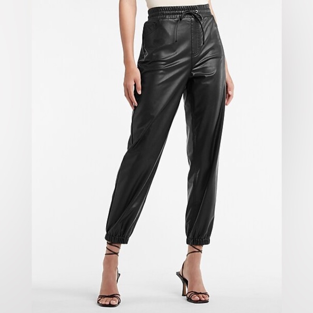 Express vegan leather joggers